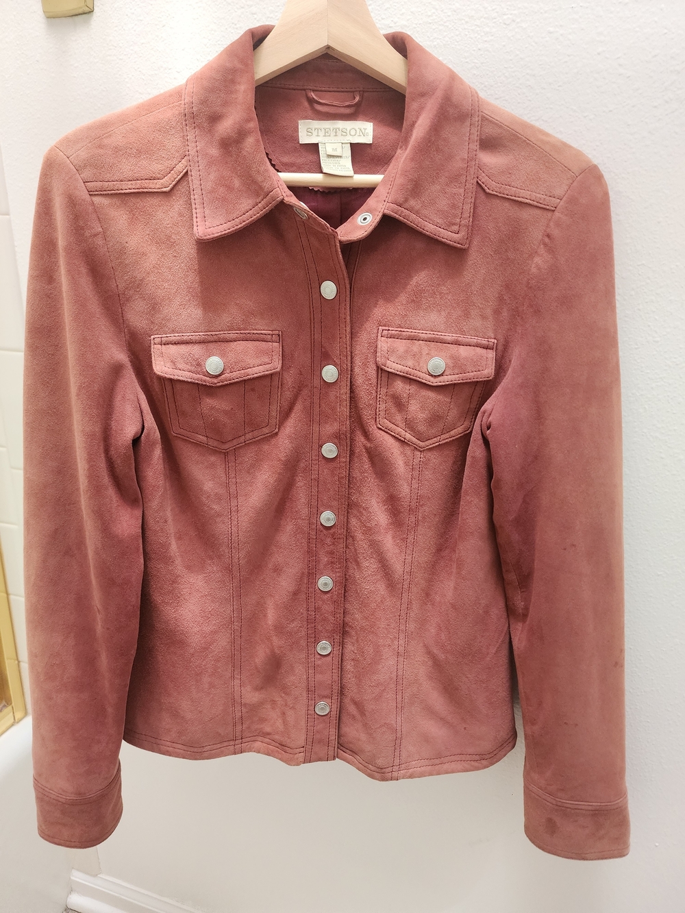 Stetson Women's Dusty Rose Suede Snap-Front Jacket